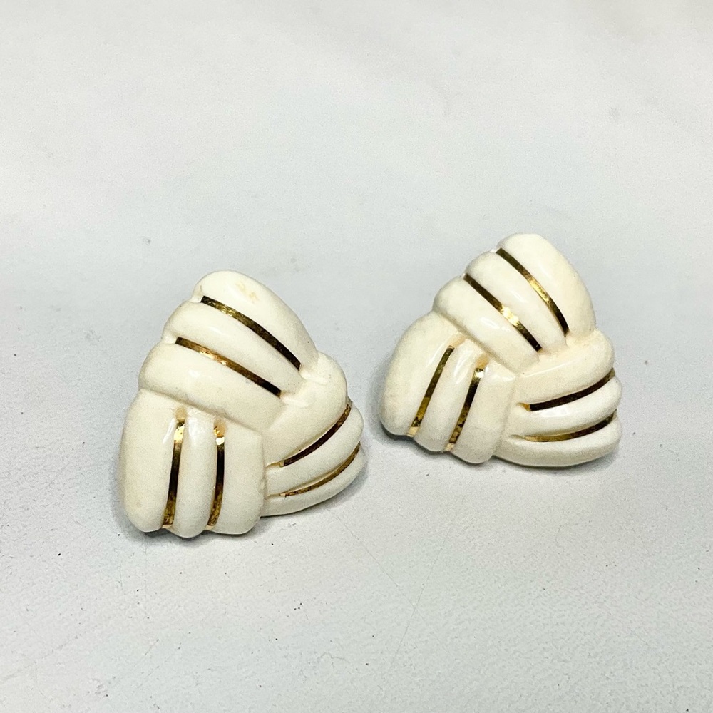 Mammoth Ivory 14K Carved Earrings Studs